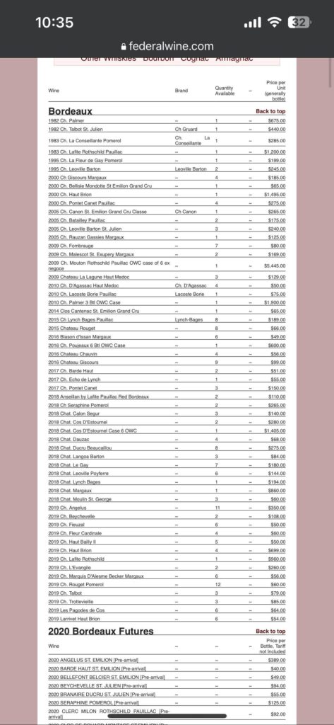 Must-buy bordeaux from local wine shop