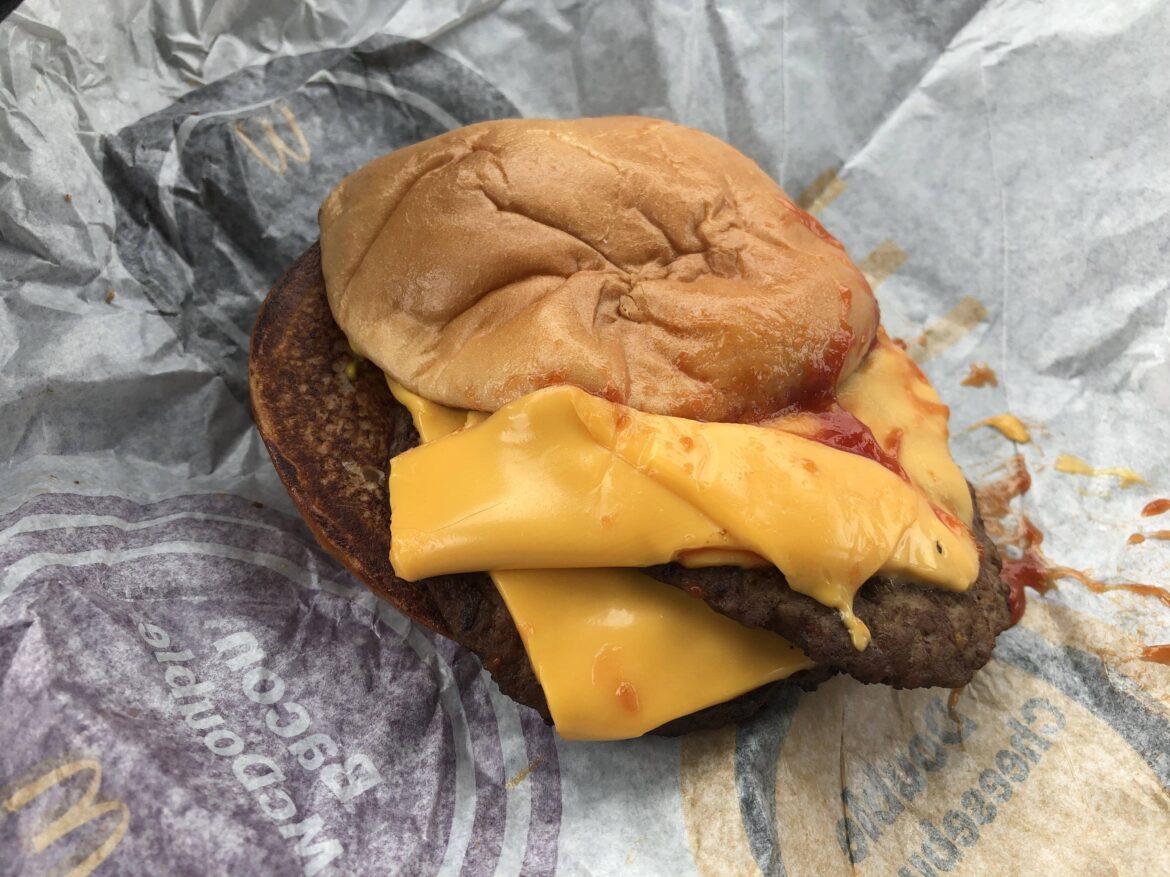Double cheeseburger from Mcdonalds I received today.