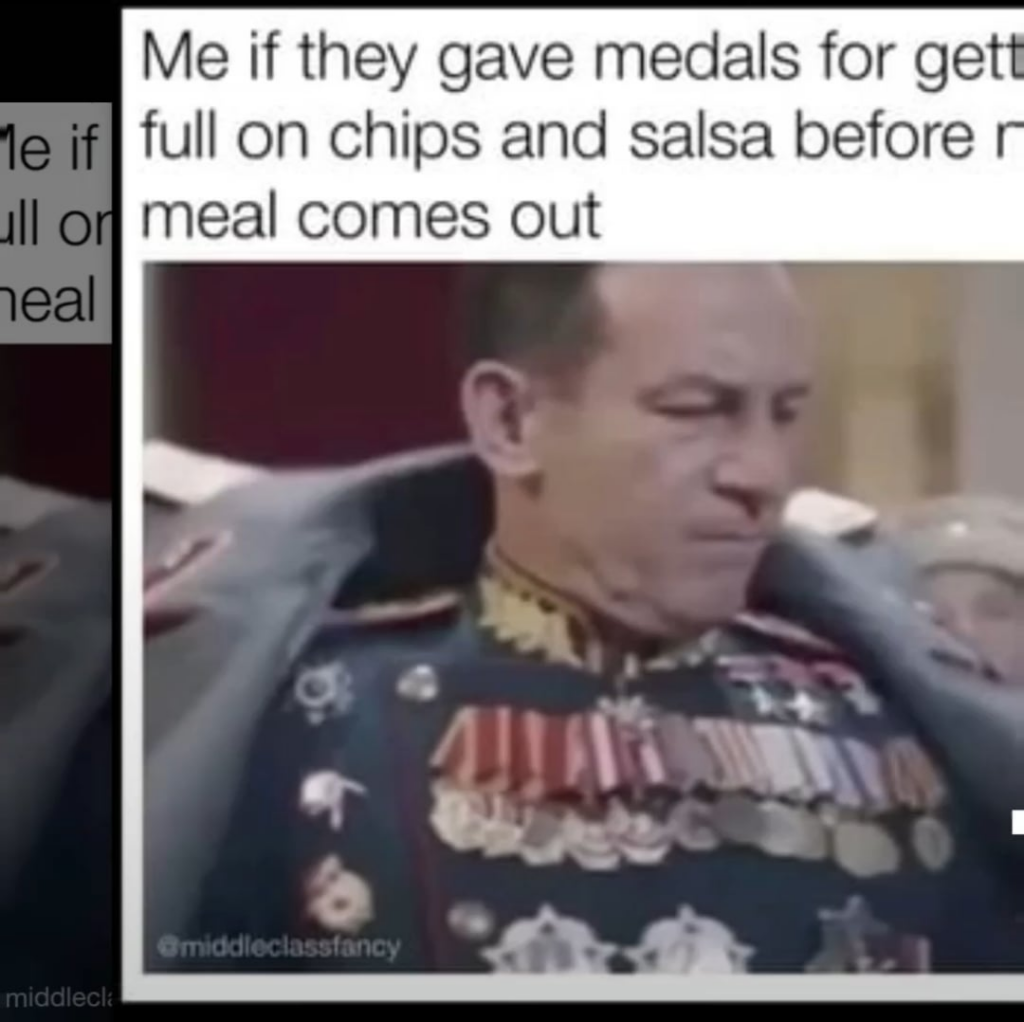 Salsa meme stolen from MiddleClassFancy (IG)