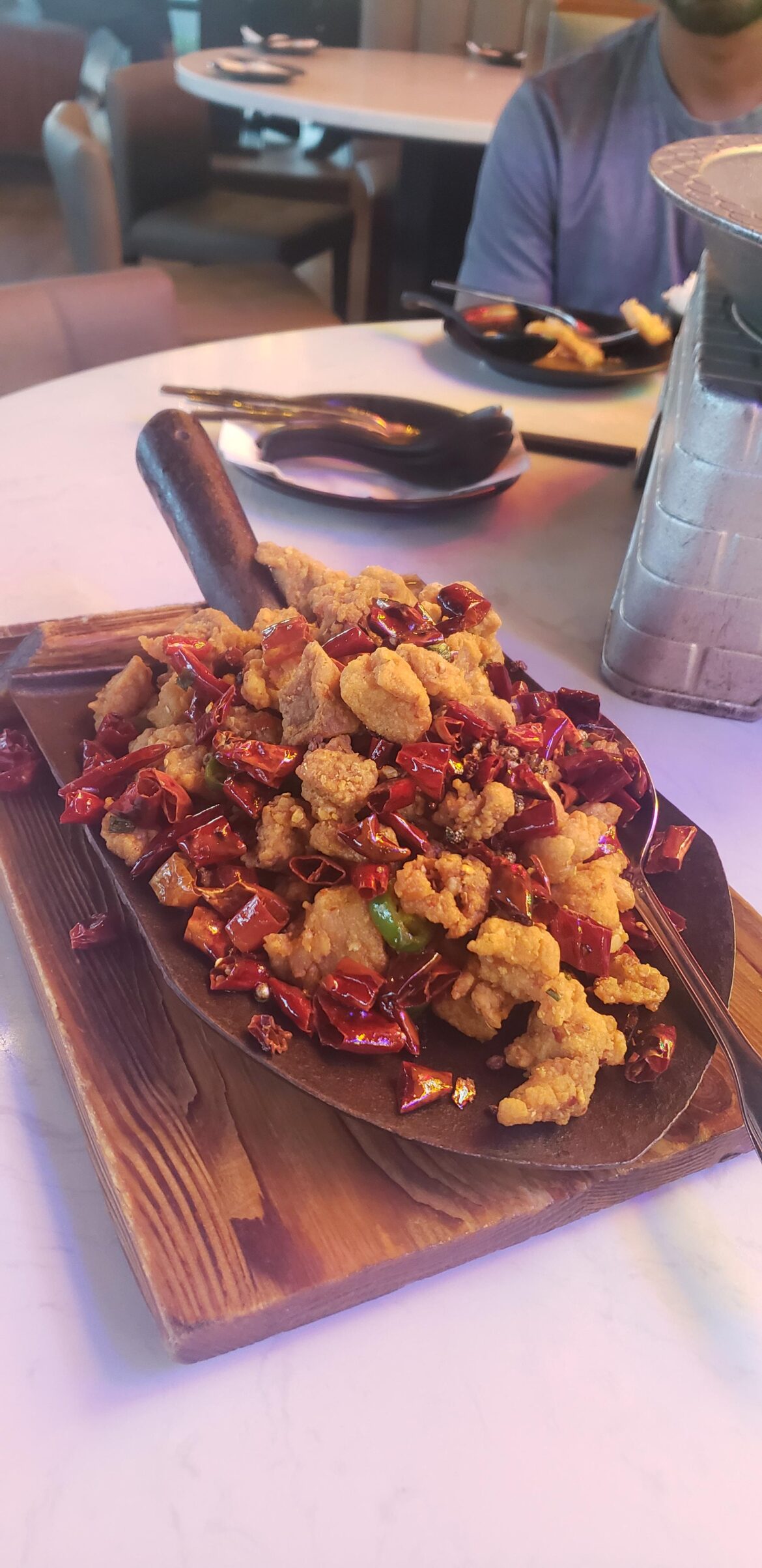 SiChuan Style Chicken Served on a Shovel Head