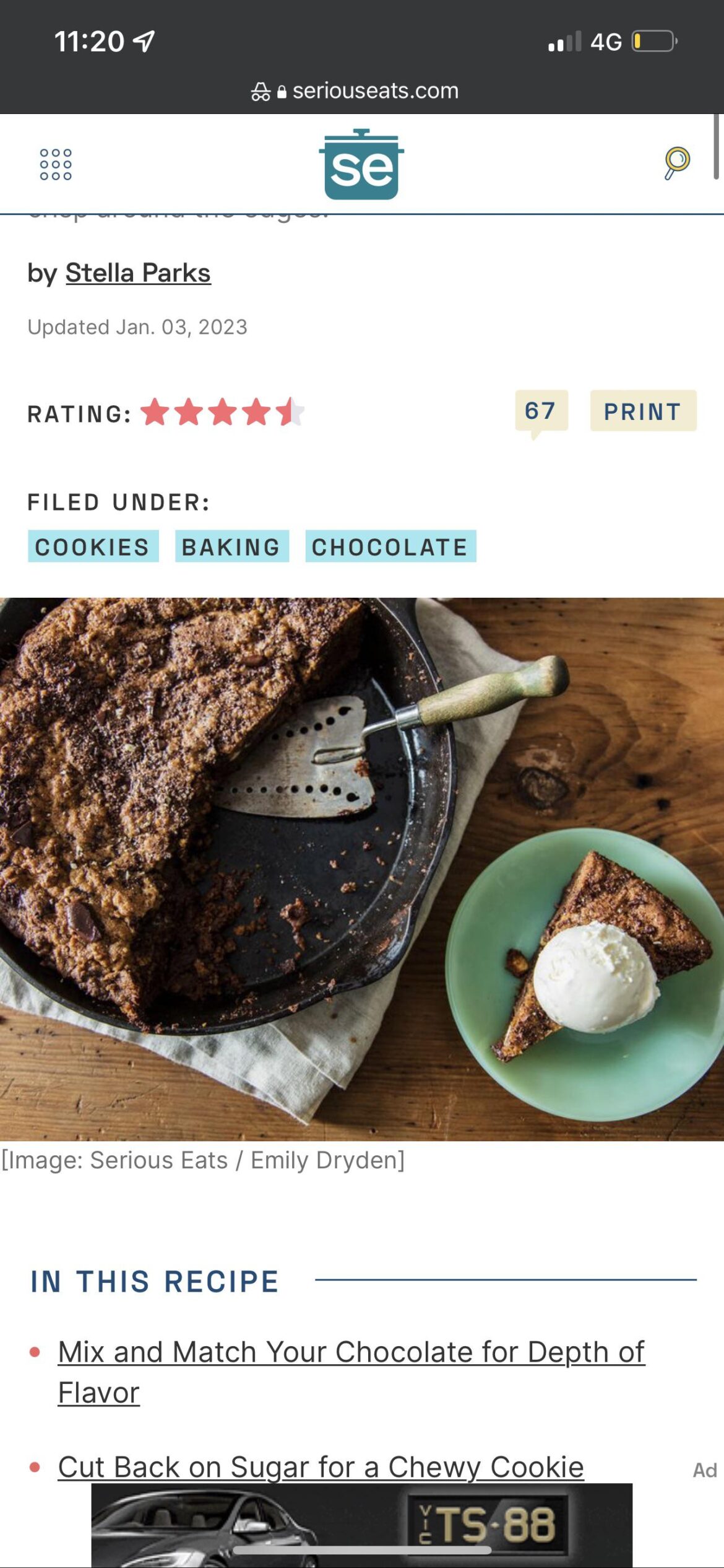 Skillet cookie Stella