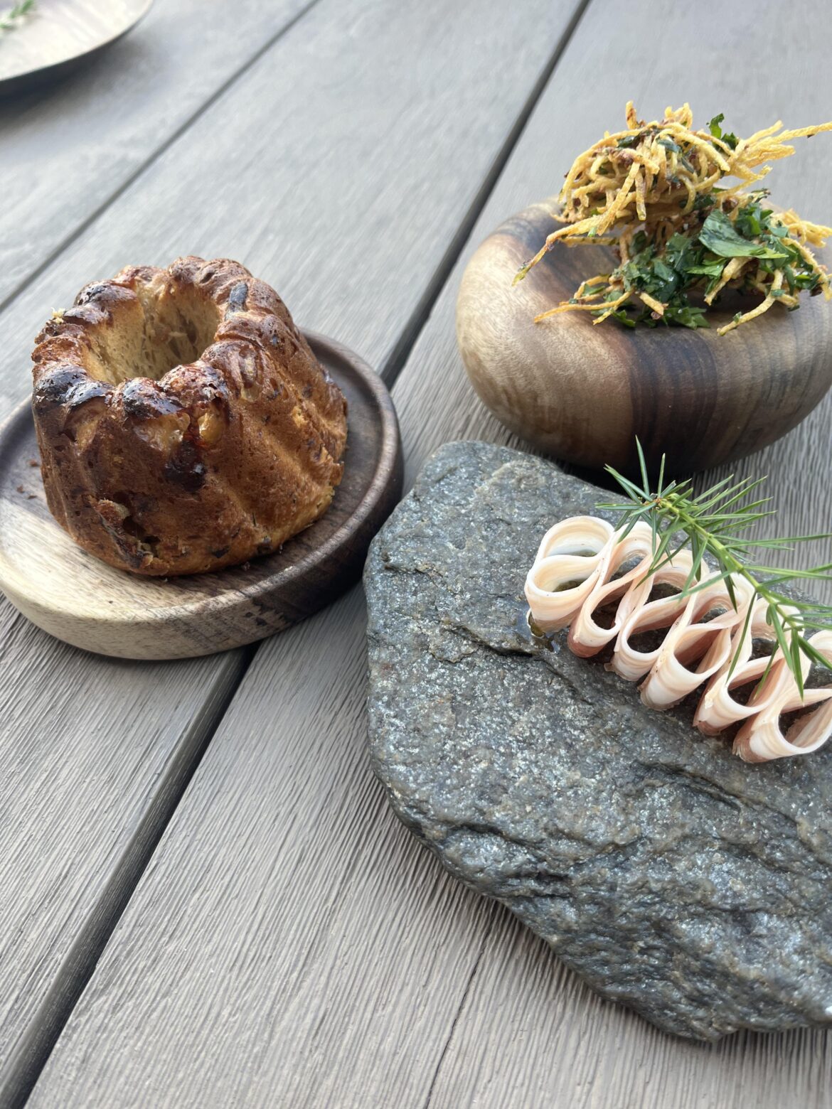 French restaurant served my gf food on a rock.