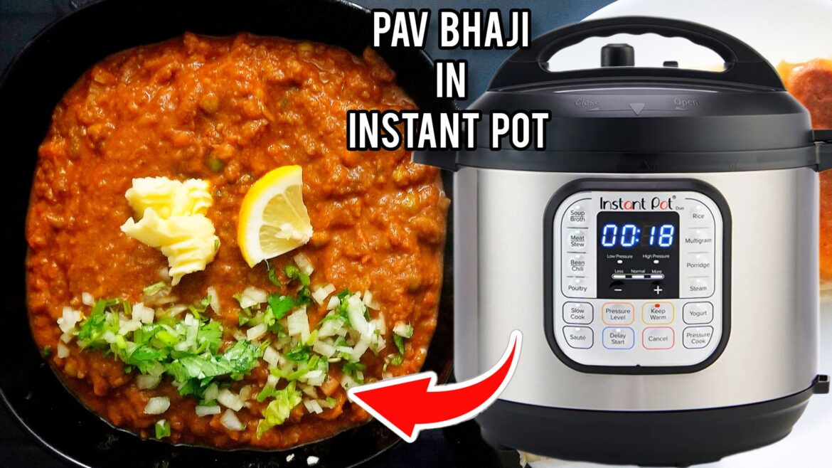 Save time - Pav bhaji in Instant pot (Spicy Vegetables curry served with bread buns)