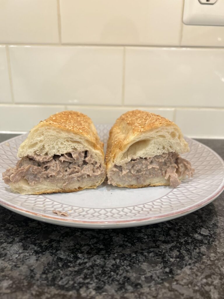 Cheesesteak on seeded rolls from scratch