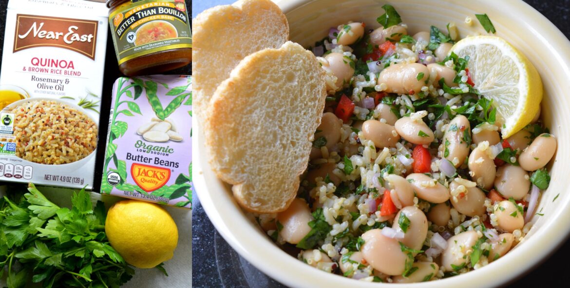 Lemony butterbean and quinoa salad (342 calories)