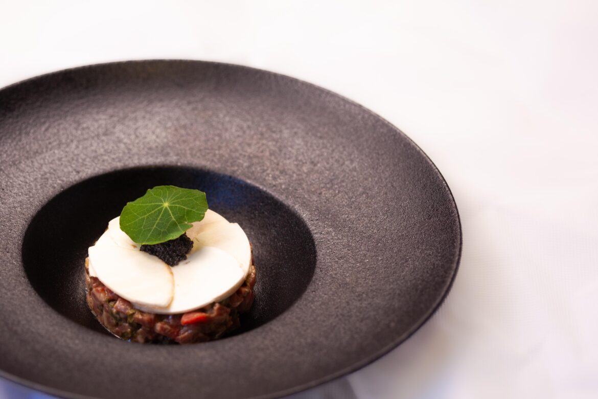Beef tartare, mushroom, caviar