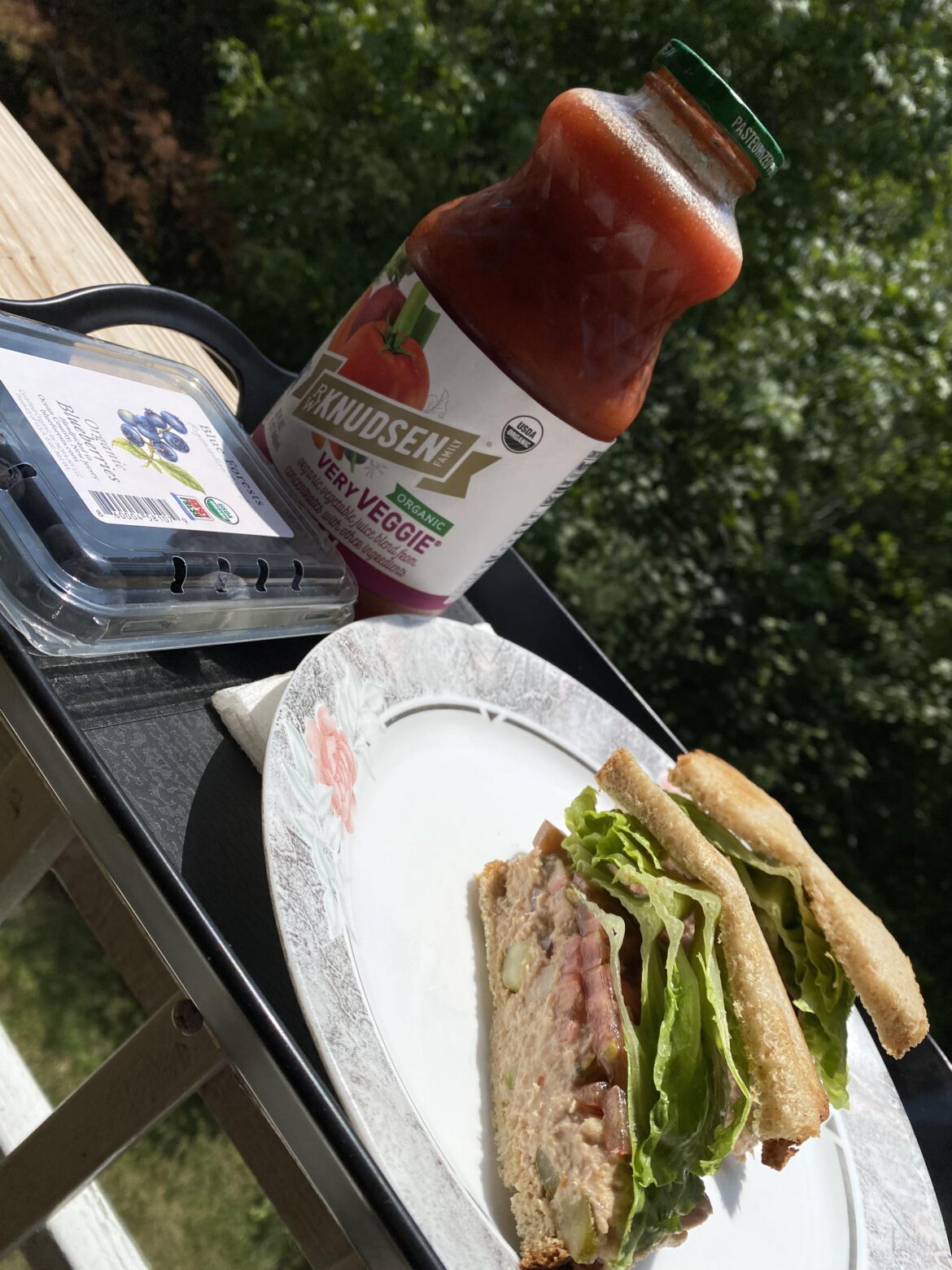 Tuna salad on rye with romaine and heirloom tomato.