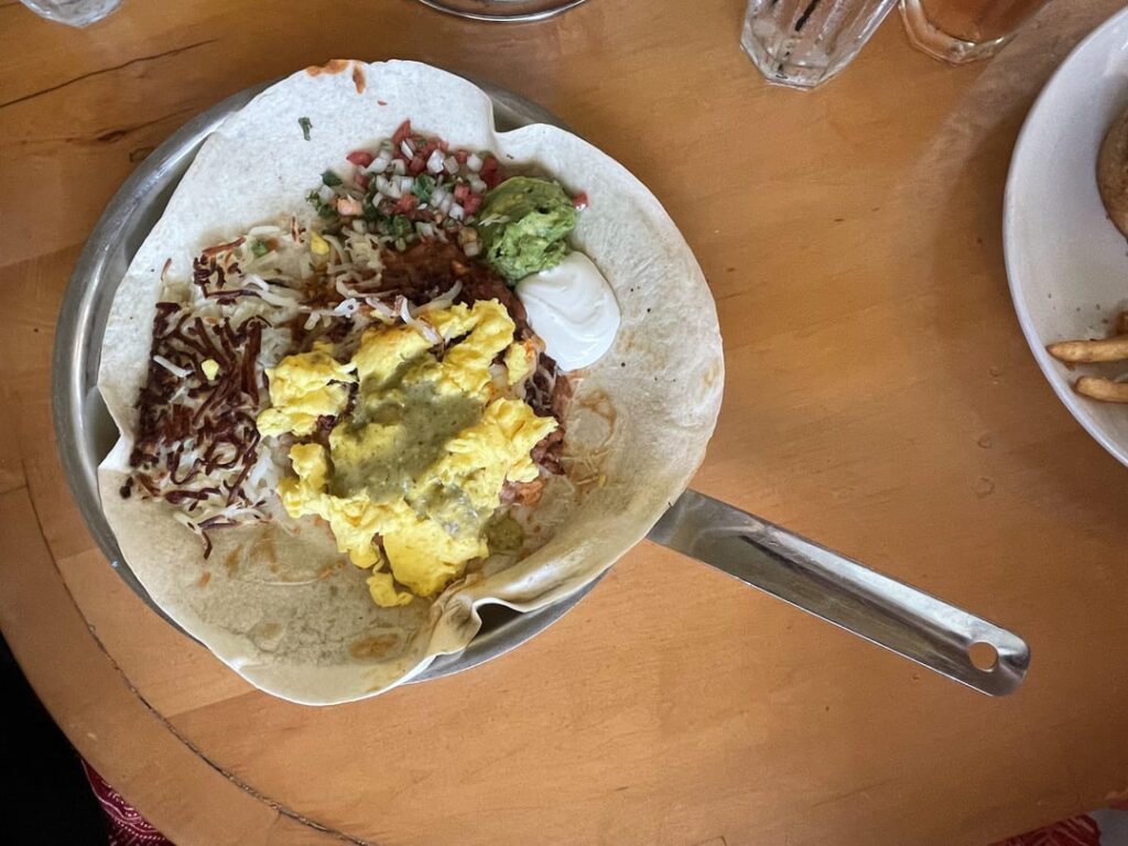 Huevos Rancheros served in a Sarten