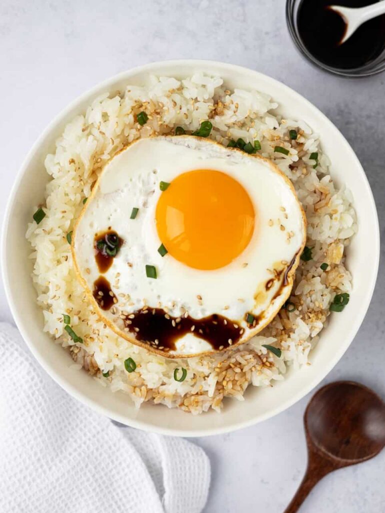 Korean Egg Butter Rice with Soy Sauce (Gyeran Bap)