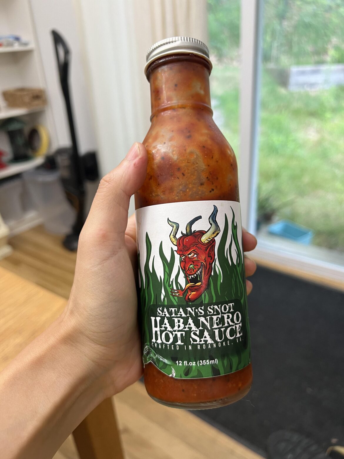 Satan’s Snot habanero hot sauce. This stuff is amazing, I’m on my third bottle