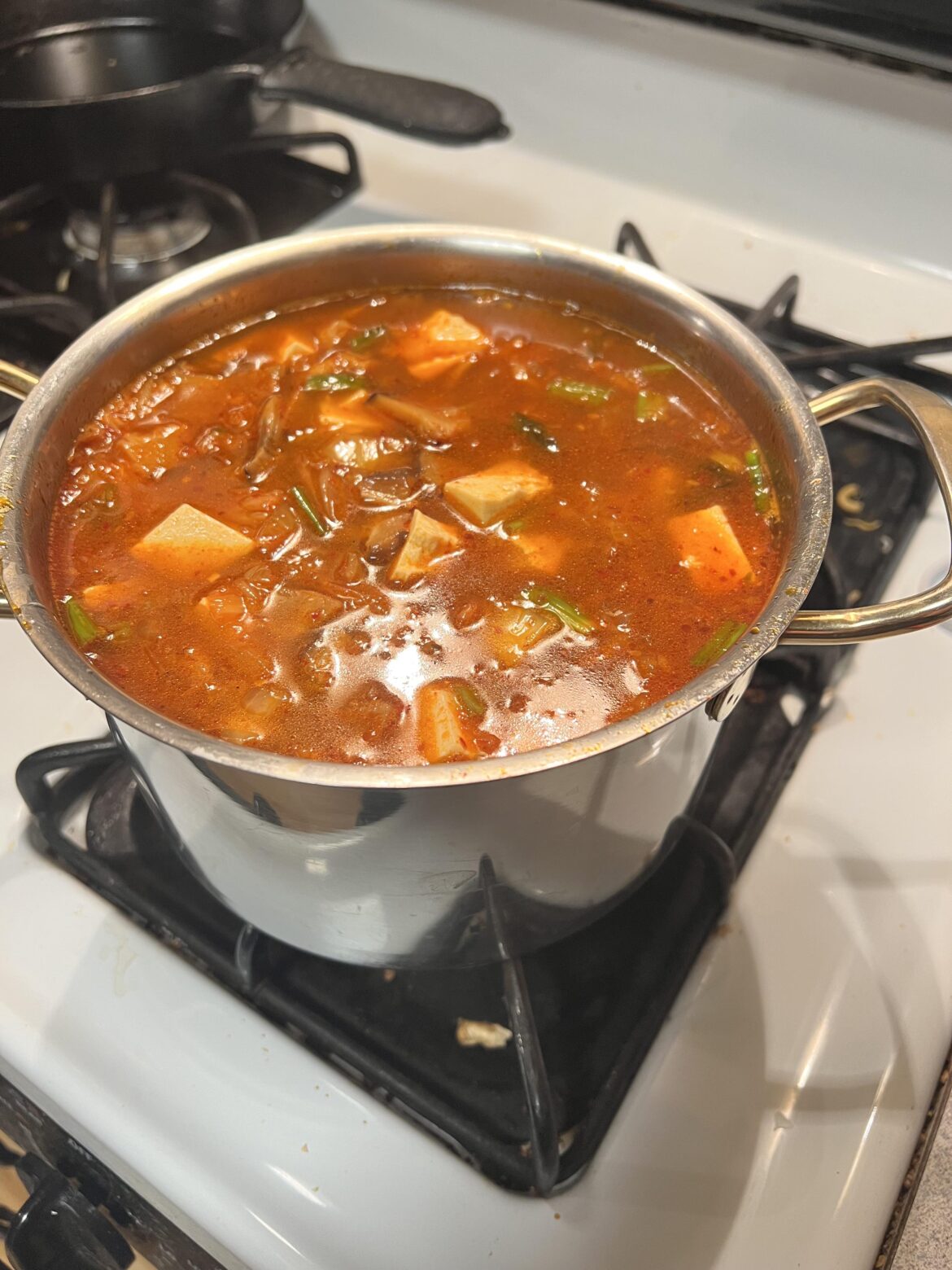 I make this so often that I don’t need to reference the recipe for this vegan Kimchi Sundubu Jjigae anymore!