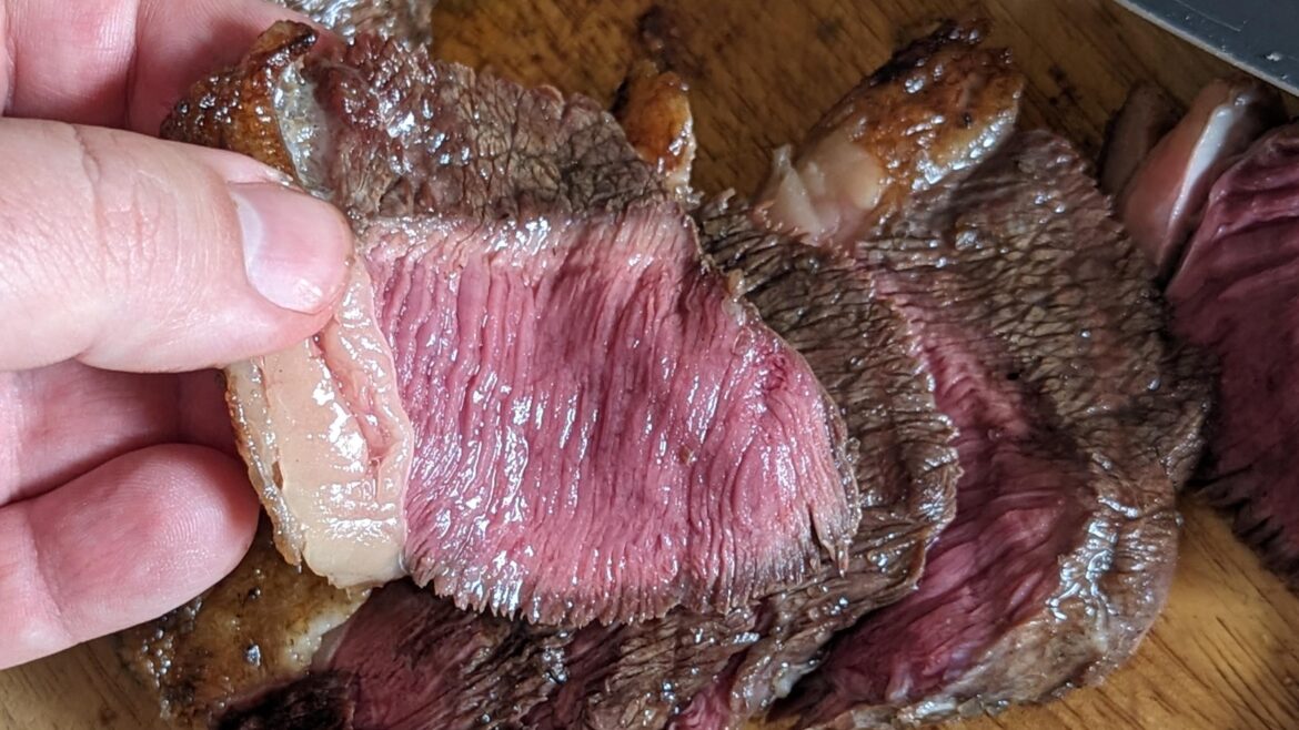 Picanha, homemade, medium rare.