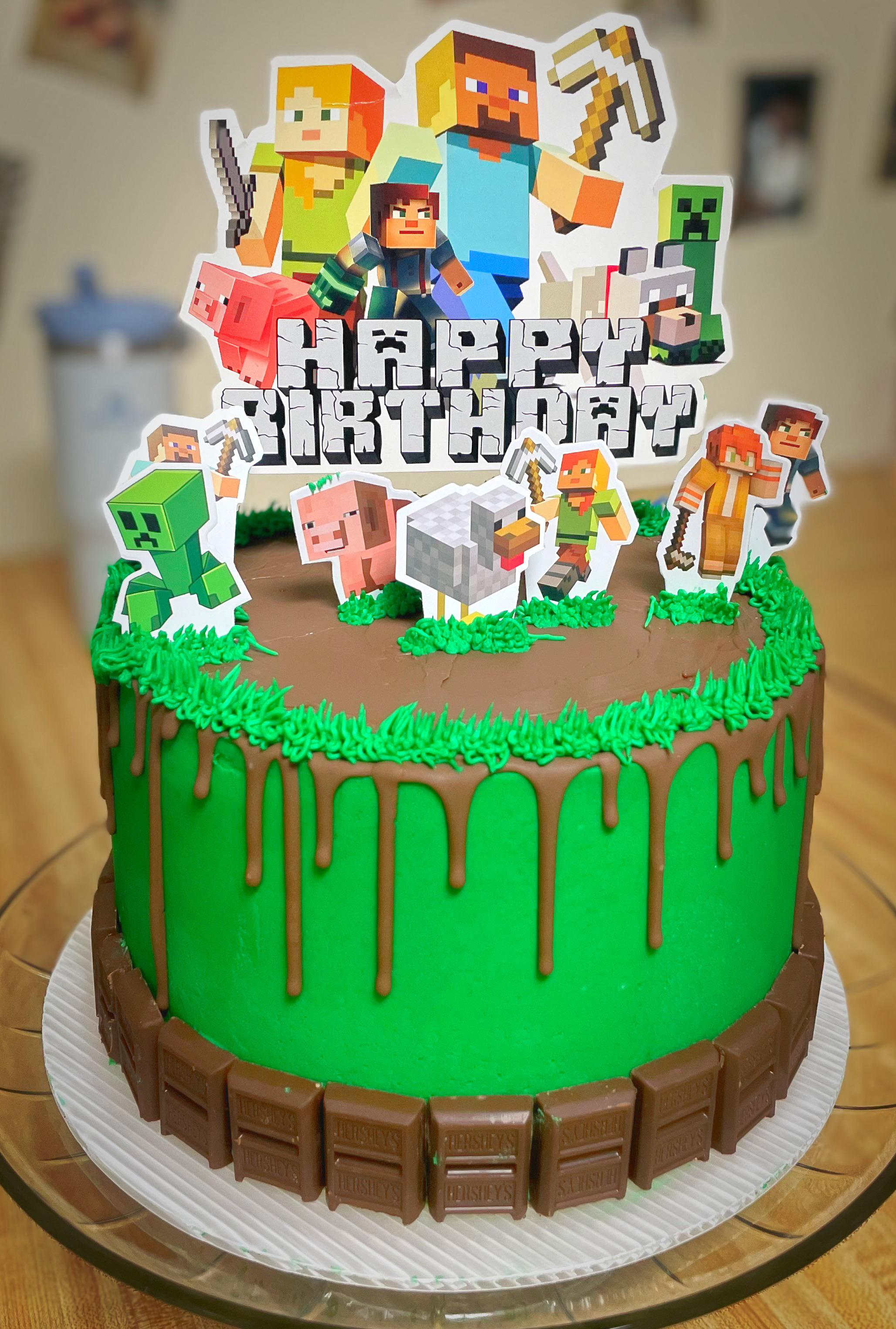 Minecraft themed cake I made for a kid’s birthday party - Dining and ...