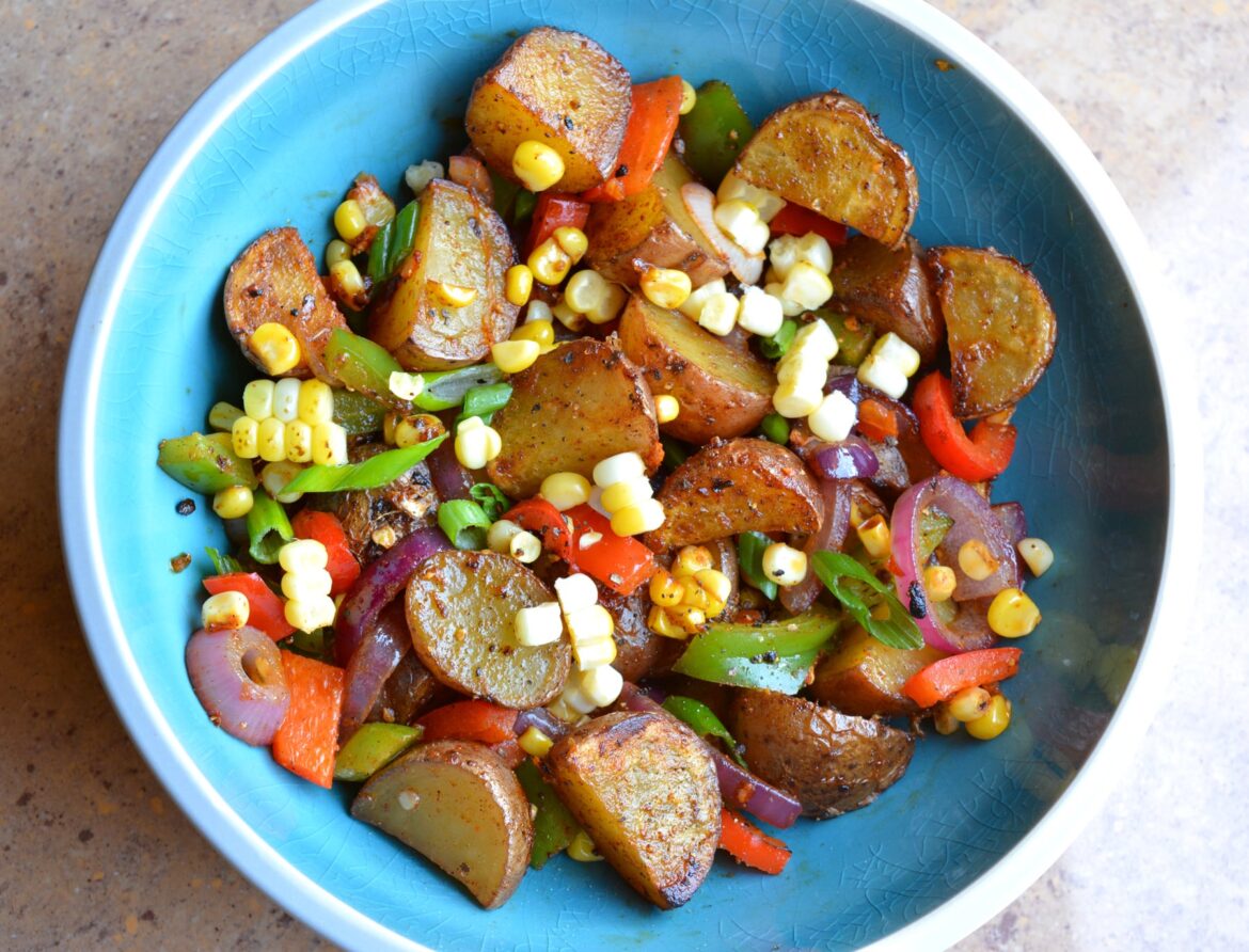 172 calorie snack bowl: Southwest potato stir fry