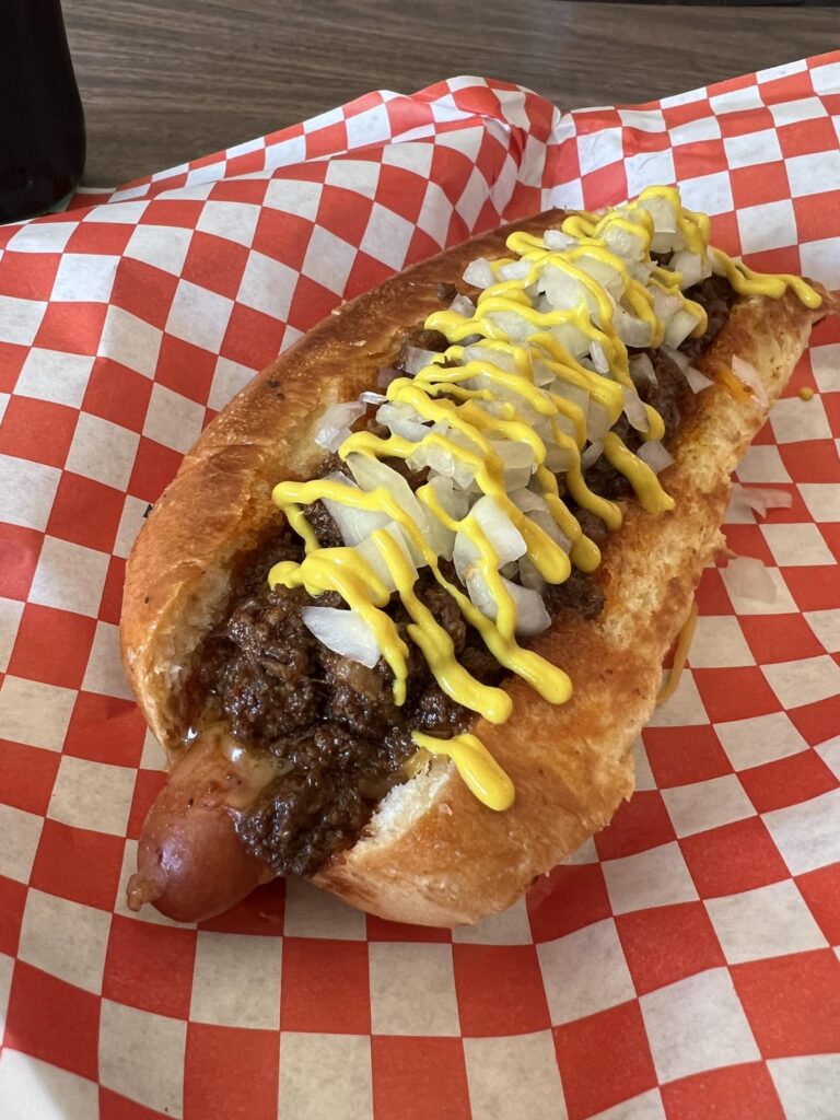 Chili John’s chili dog and fries. The fries were insanely good.