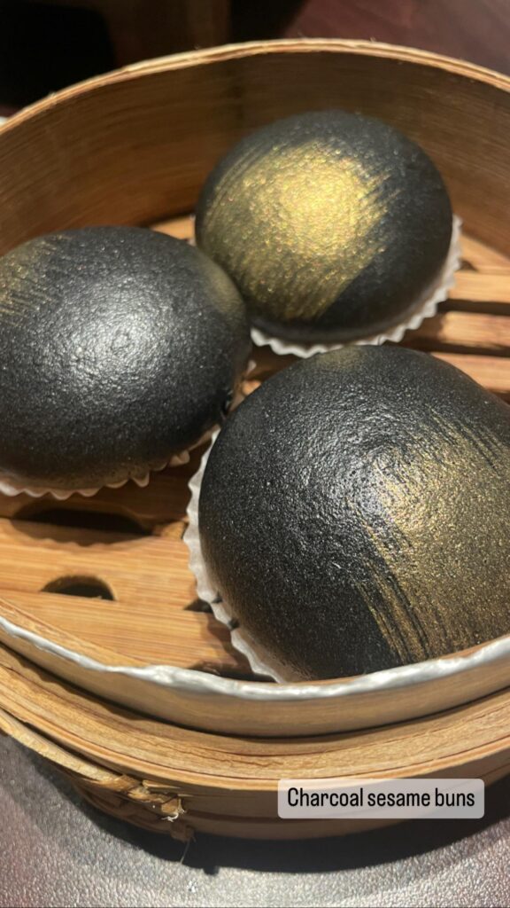 In search of Charcoal buns with sesame filling