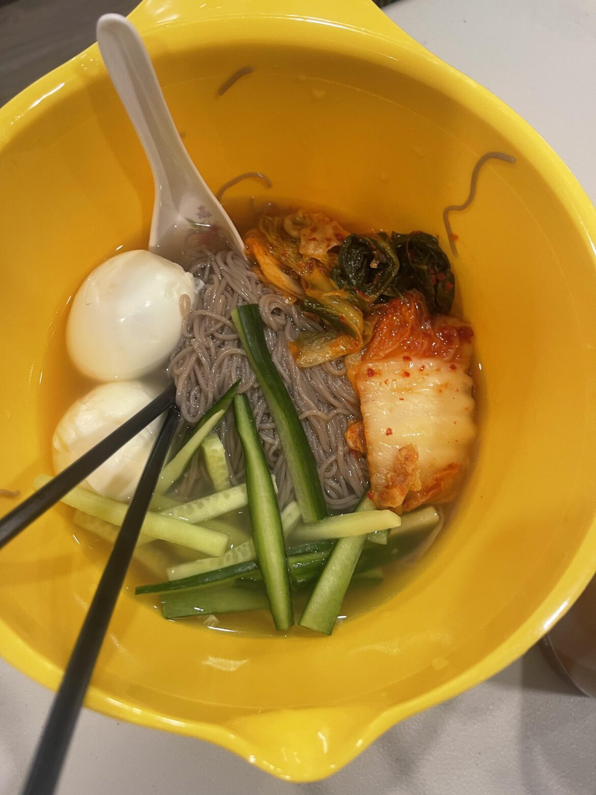 Made summer Korean cold noodles very delicious