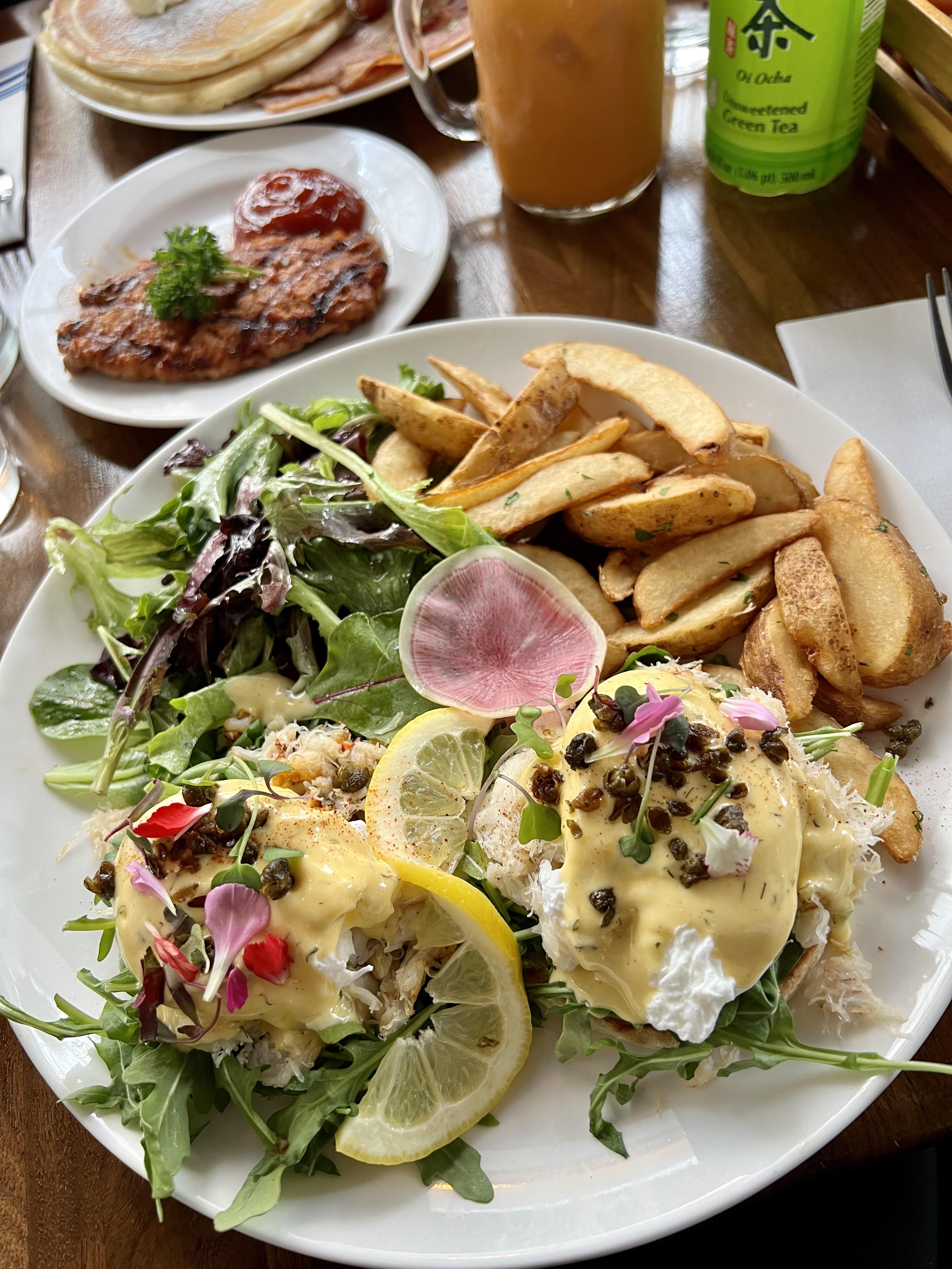 Dungeness Crab Benedict Dining and Cooking