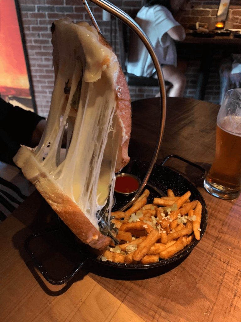 A nice, disassembled grilled cheese.