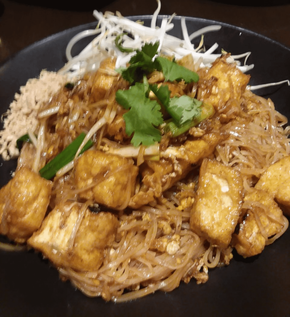 Egg and Tofu Pad Thai at Thai Square in Arlington Virginia.