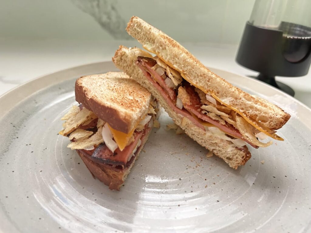 Sundays are for fried bologna potato chip sandwiches!