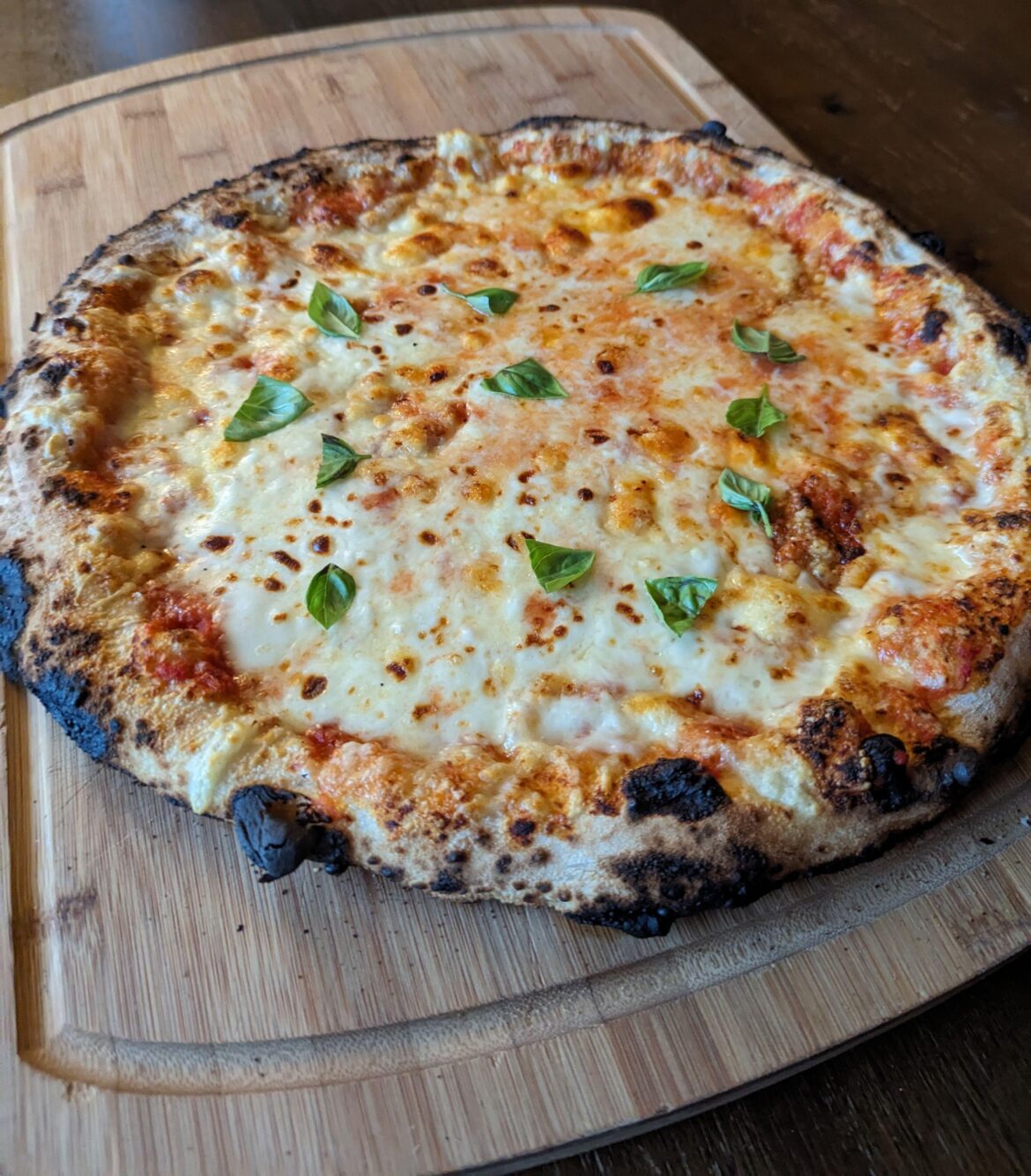 Cheese Pizza with Fresh Basil