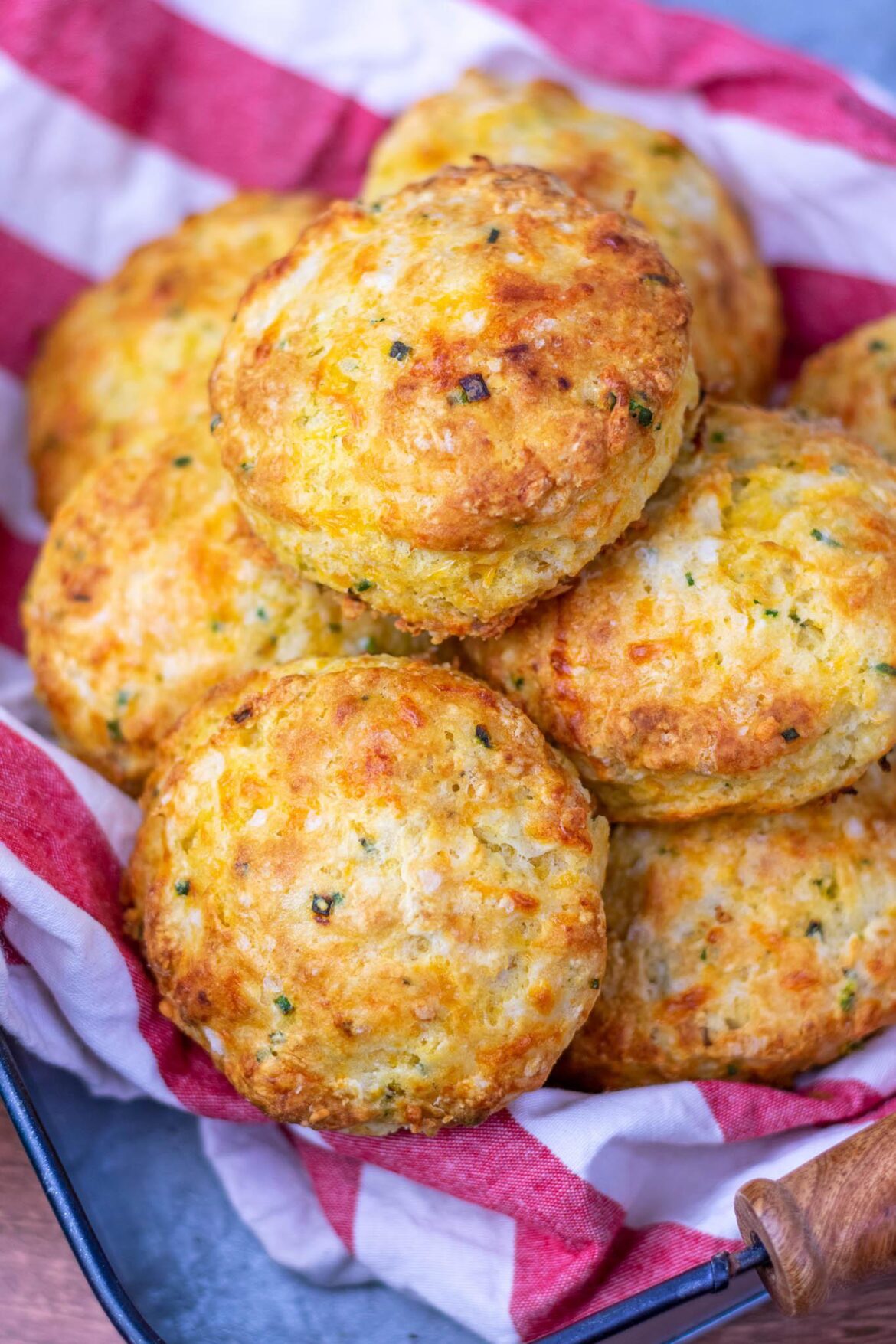 One of my favorite summer BBQ or picnic sides- Sourdough Biscuits with Cheddar & Chives (OC)