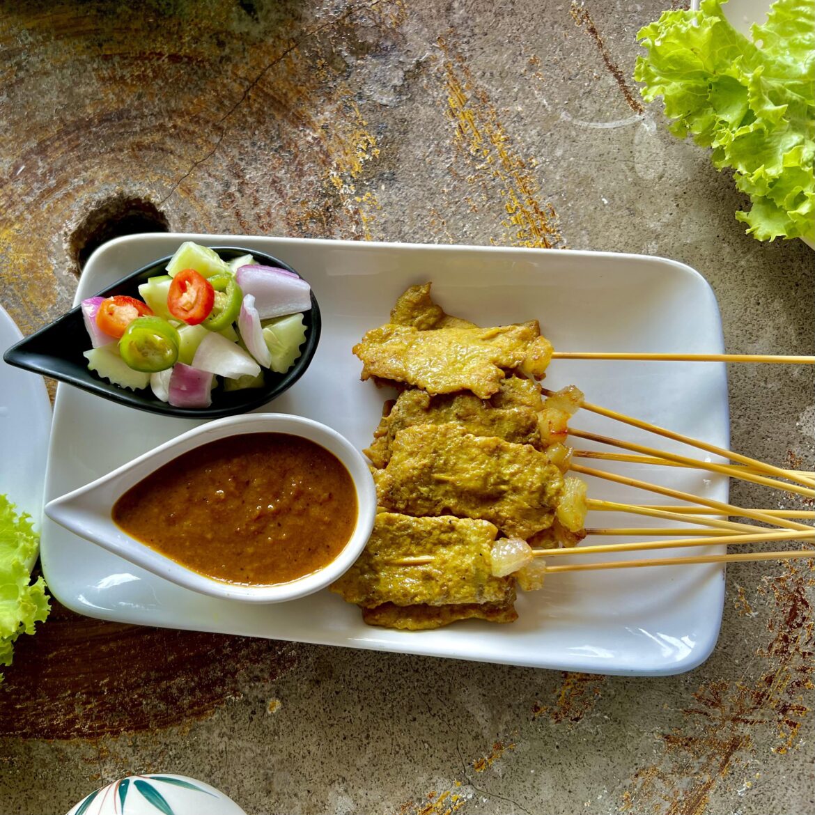Pork satay in Chiang Mai