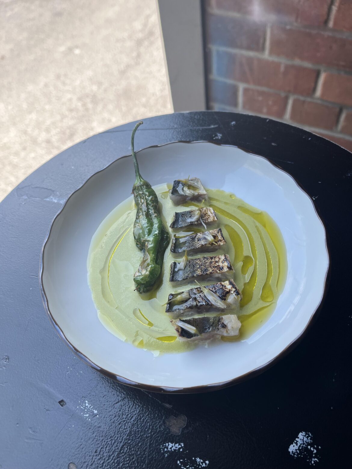Mackerel /Green Pepper Leche/Shishito /Olive Oil