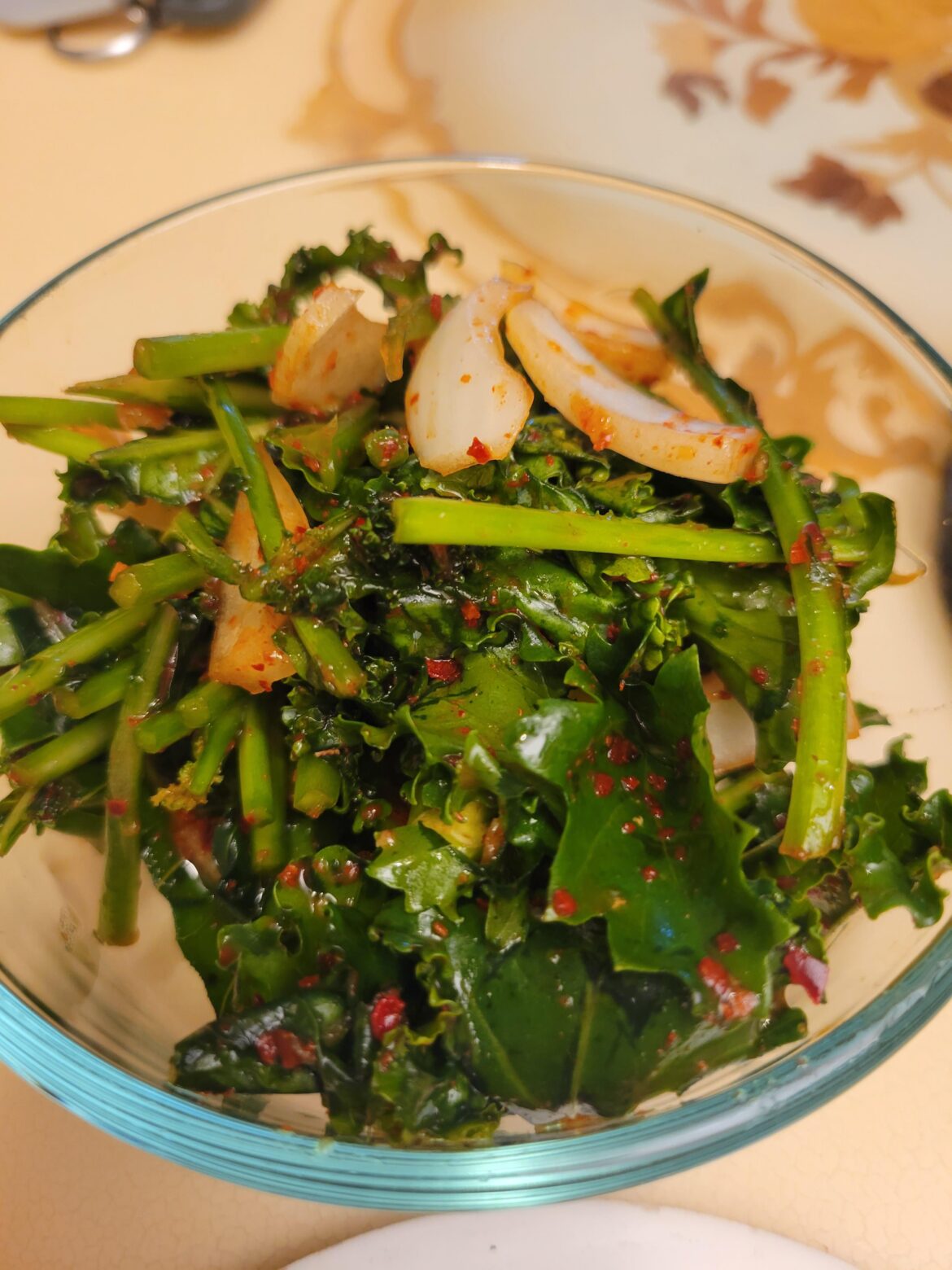 First time making kale kimchi