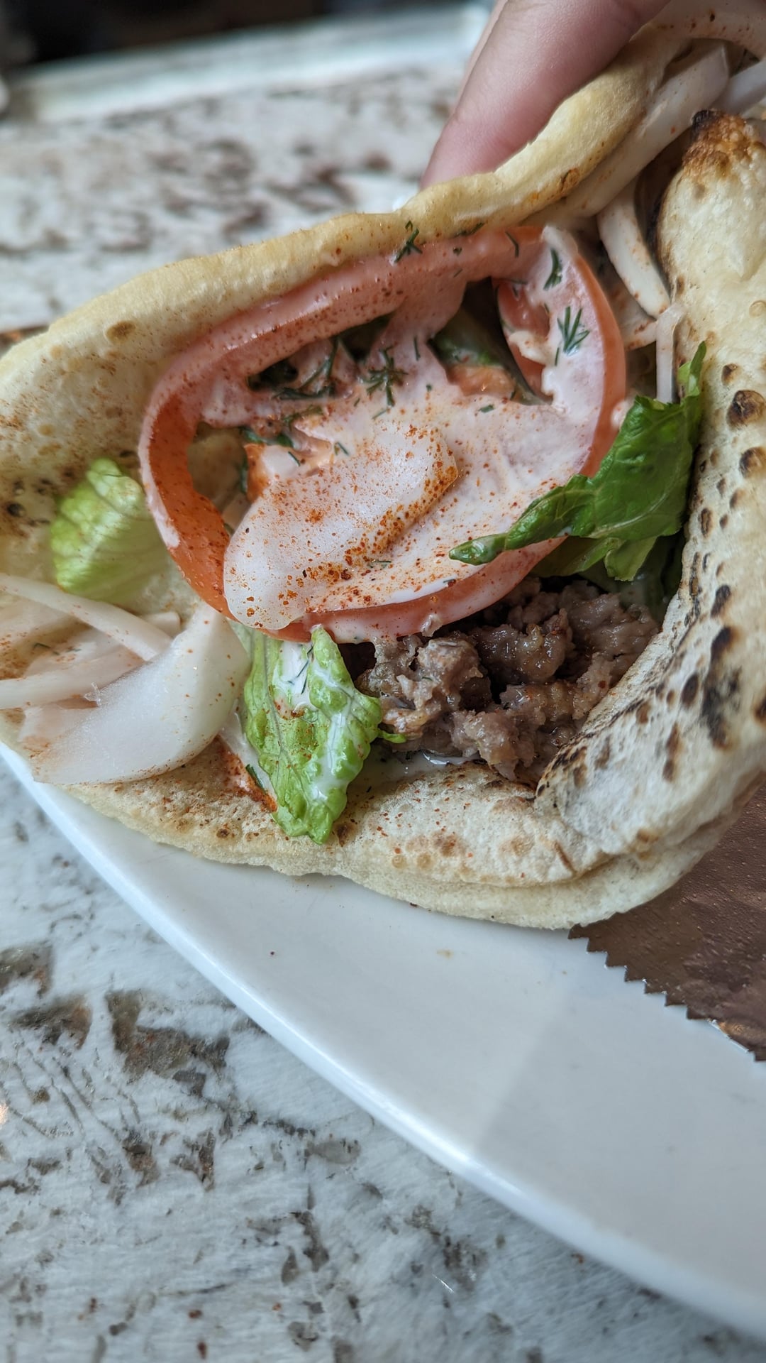 Sausage pita wrap Dining and Cooking