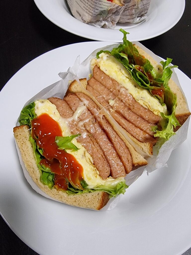 Just a simple Triple and Single spam sandwich with cheesy eggs and lettuce!