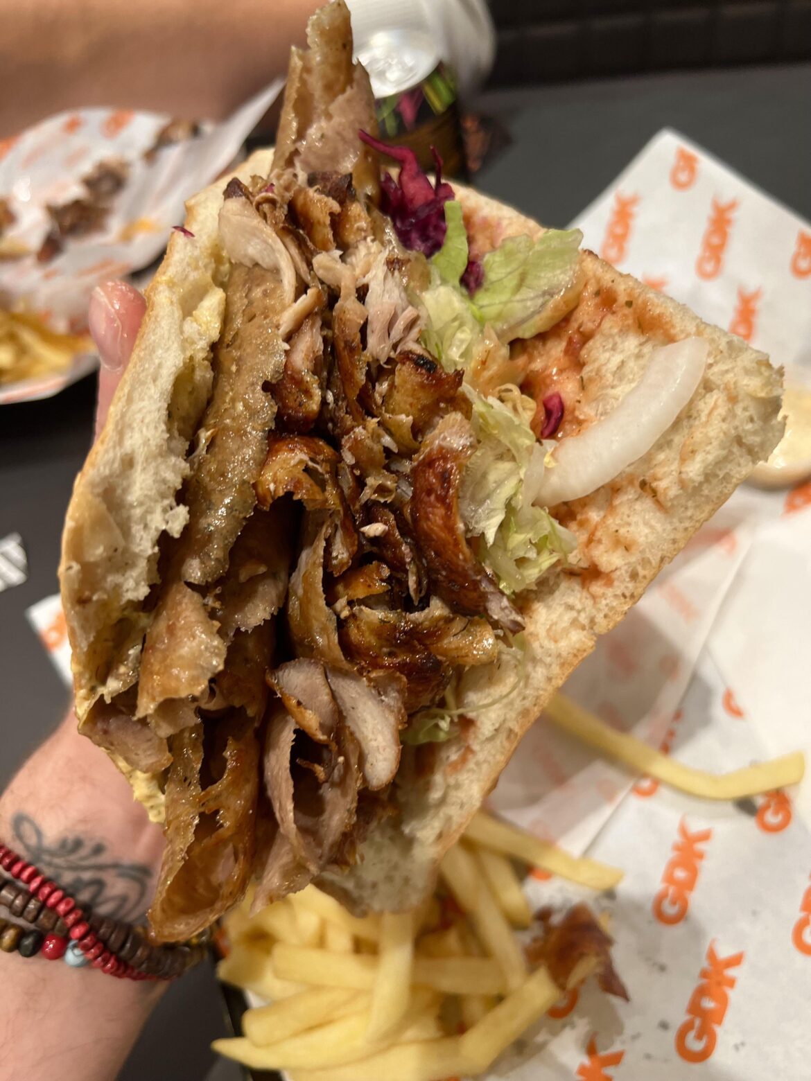 The “OG” from German doner kebab in London. Beef, chicken and salad in a yoghurt dressing.