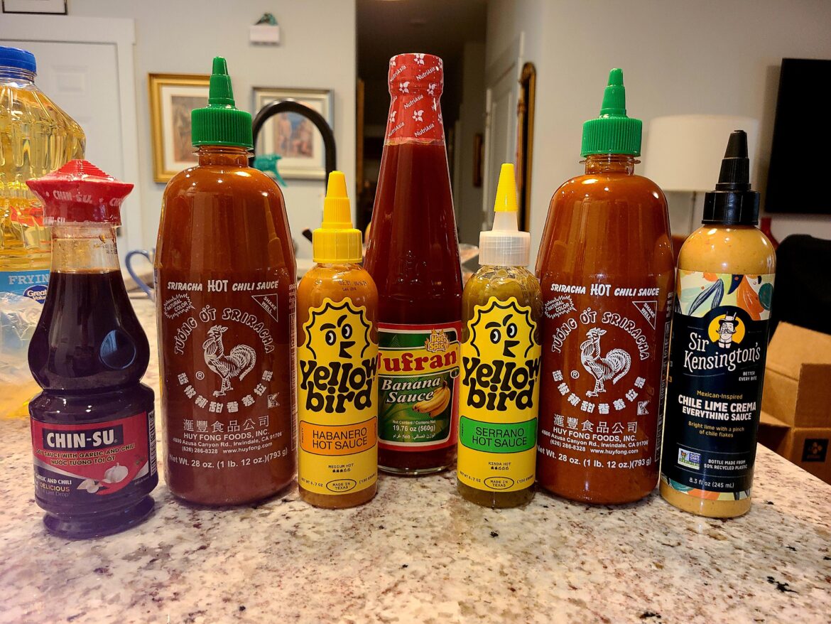 At the local Asian market today, getting my Buldak spicy ramen, so I strolled by the chili sauce aisle. There were two dozen big bottles of Huy Fong Sriracha, I got two. Good thing I did; within five minutes the other bottles were also gone. Banana ketchup is not spicy, but damn it's good.