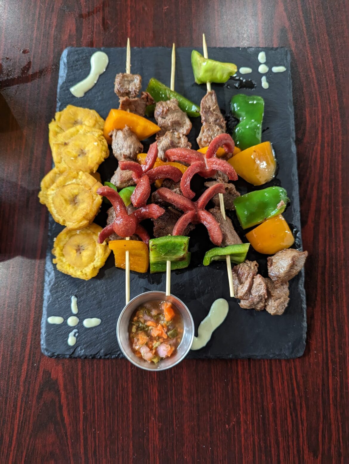 Drippin' steak juices all over the table!