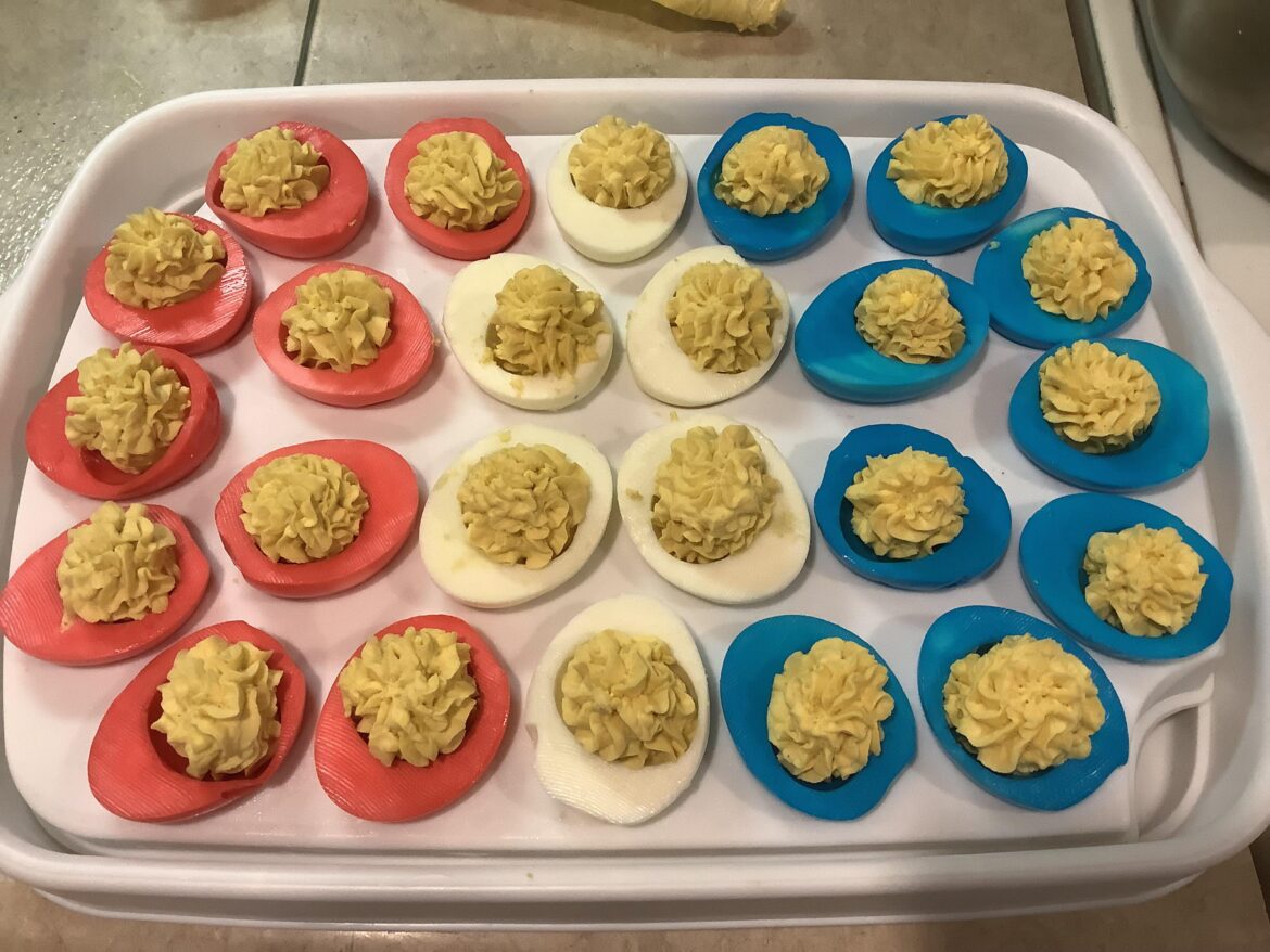 Red, White, & Blue Deviled Eggs