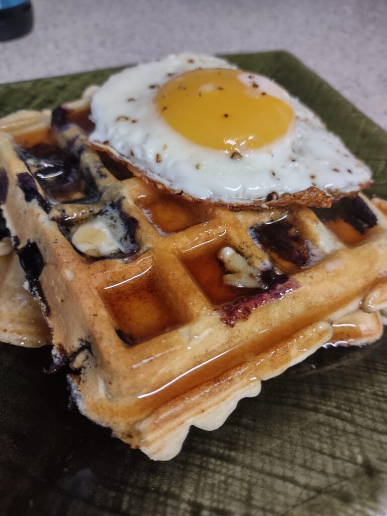 Got a vintage waffle maker the other day. Decided to try out my waffle recipe. Turned out as good as one could hope.