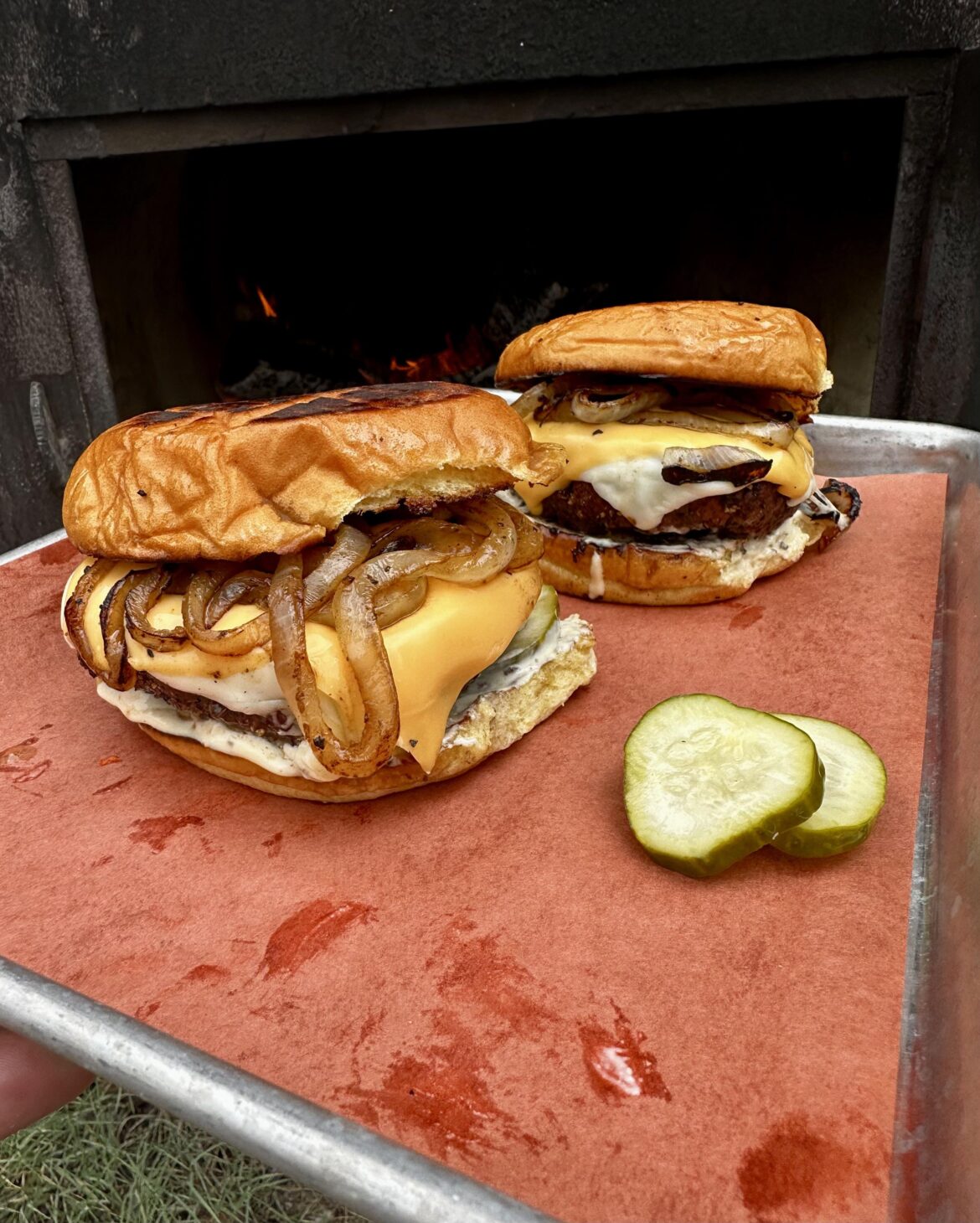 Smoked ground brisket burgers