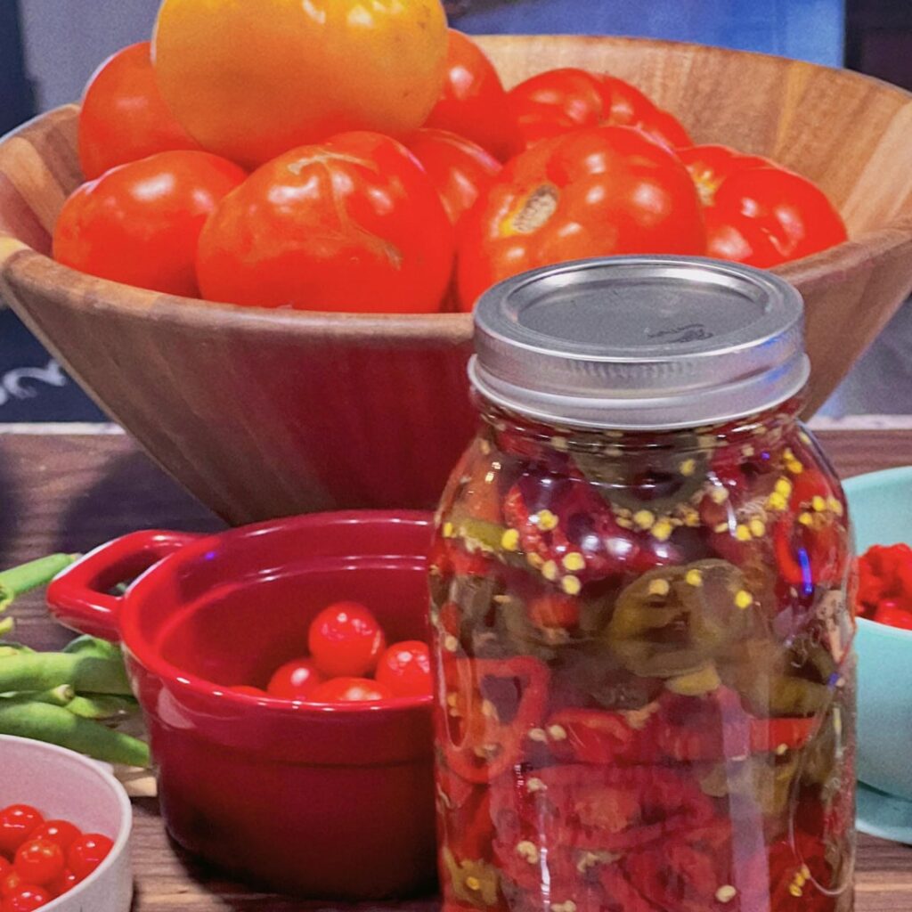 Finally harvested enough red jalapeños to make cowboy candy. I threw a few green jalapeños and four habaneros in as well.