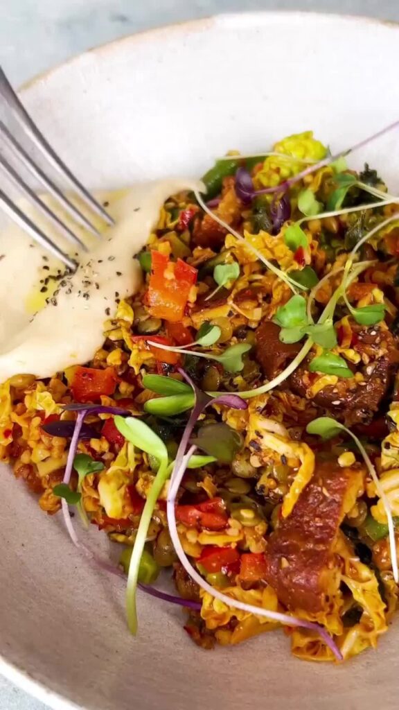 Apricot Harissa Grains Bowl