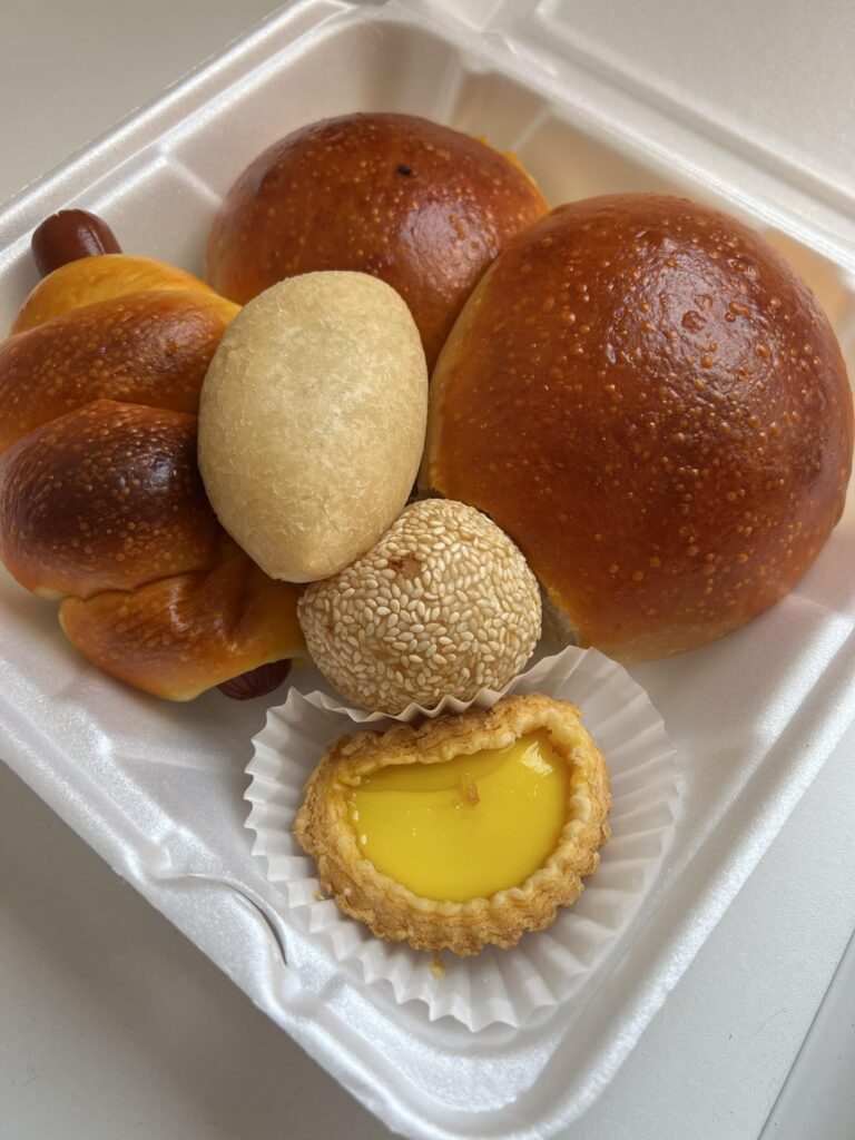 A variety of dim sum items from Long’s Family Pastry in Chinatown $0.90-1.90 each piece