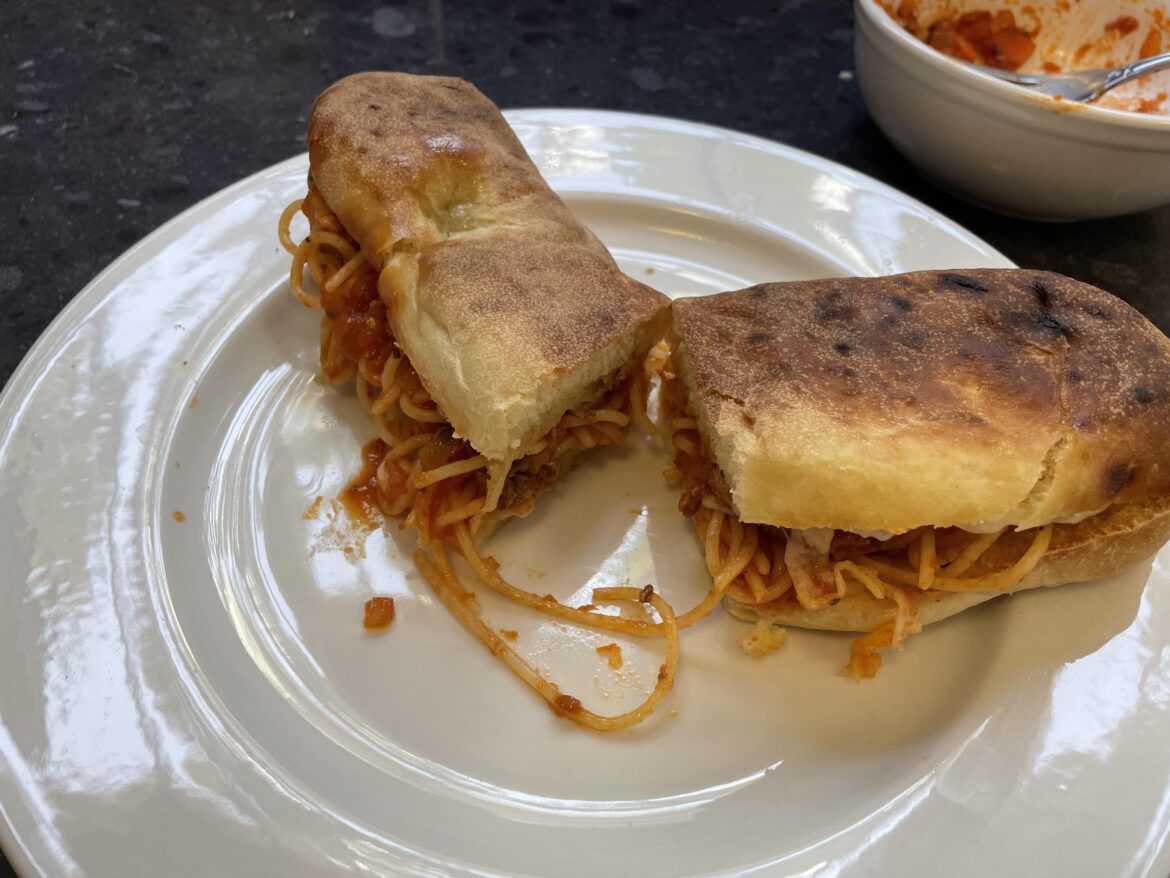 Homemade Spaghetti Sandwich