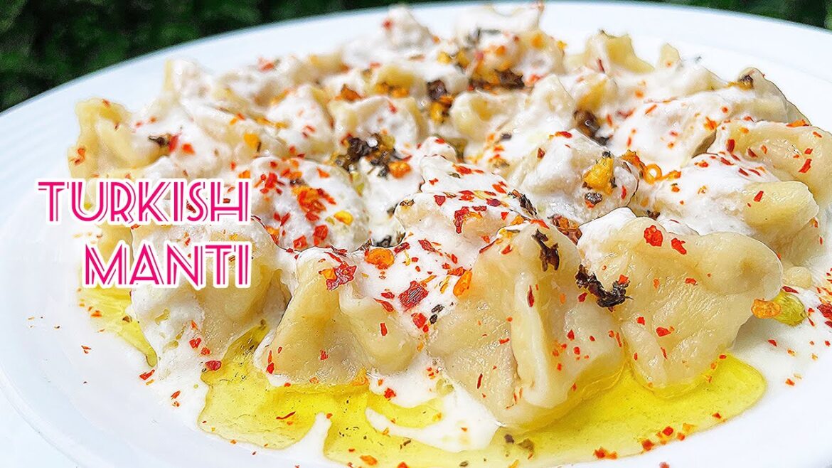Homemade Turkish manti|Delicious manti (mini dumplings) with yogurt sauce &garlic Butter recipe