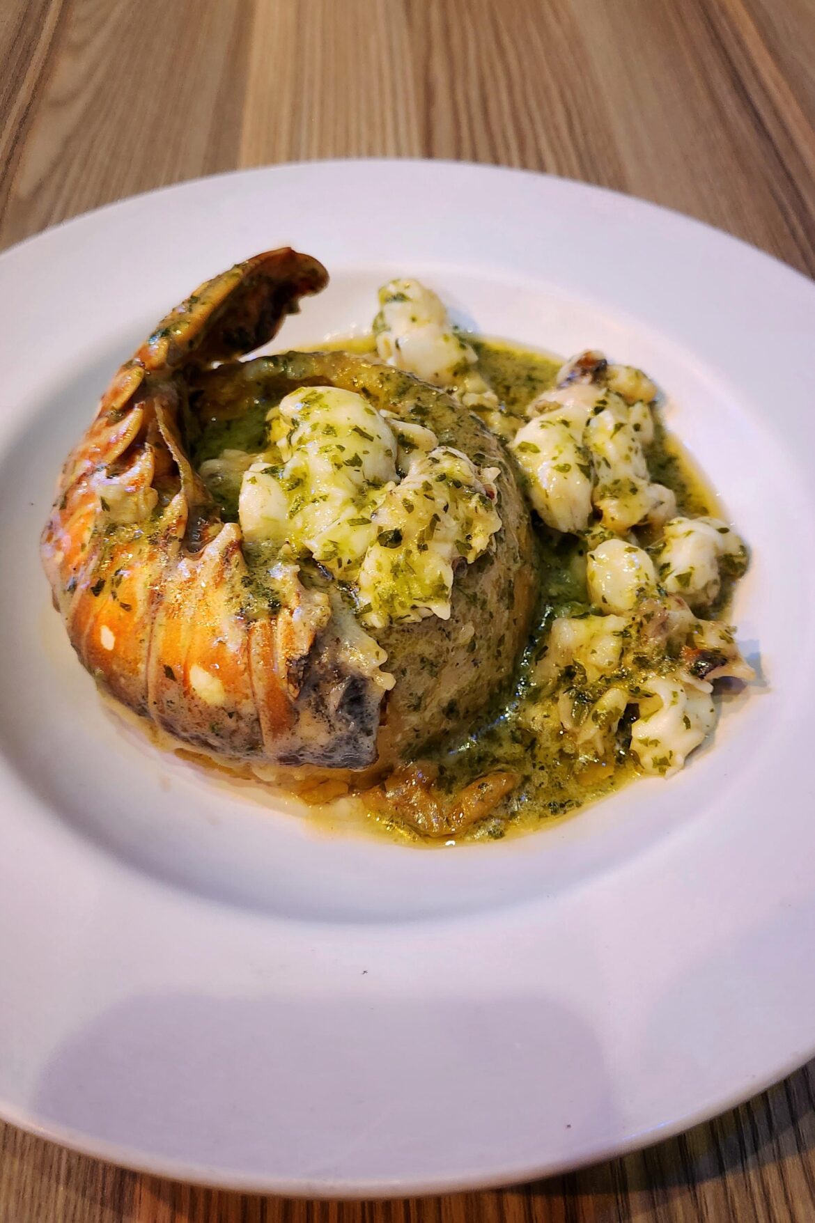 Lobster Mofongo with Cilantro Garlic Butter Sauce