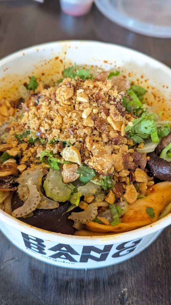 Szechuan garlic hand pulled Noodles @ Bang Bang