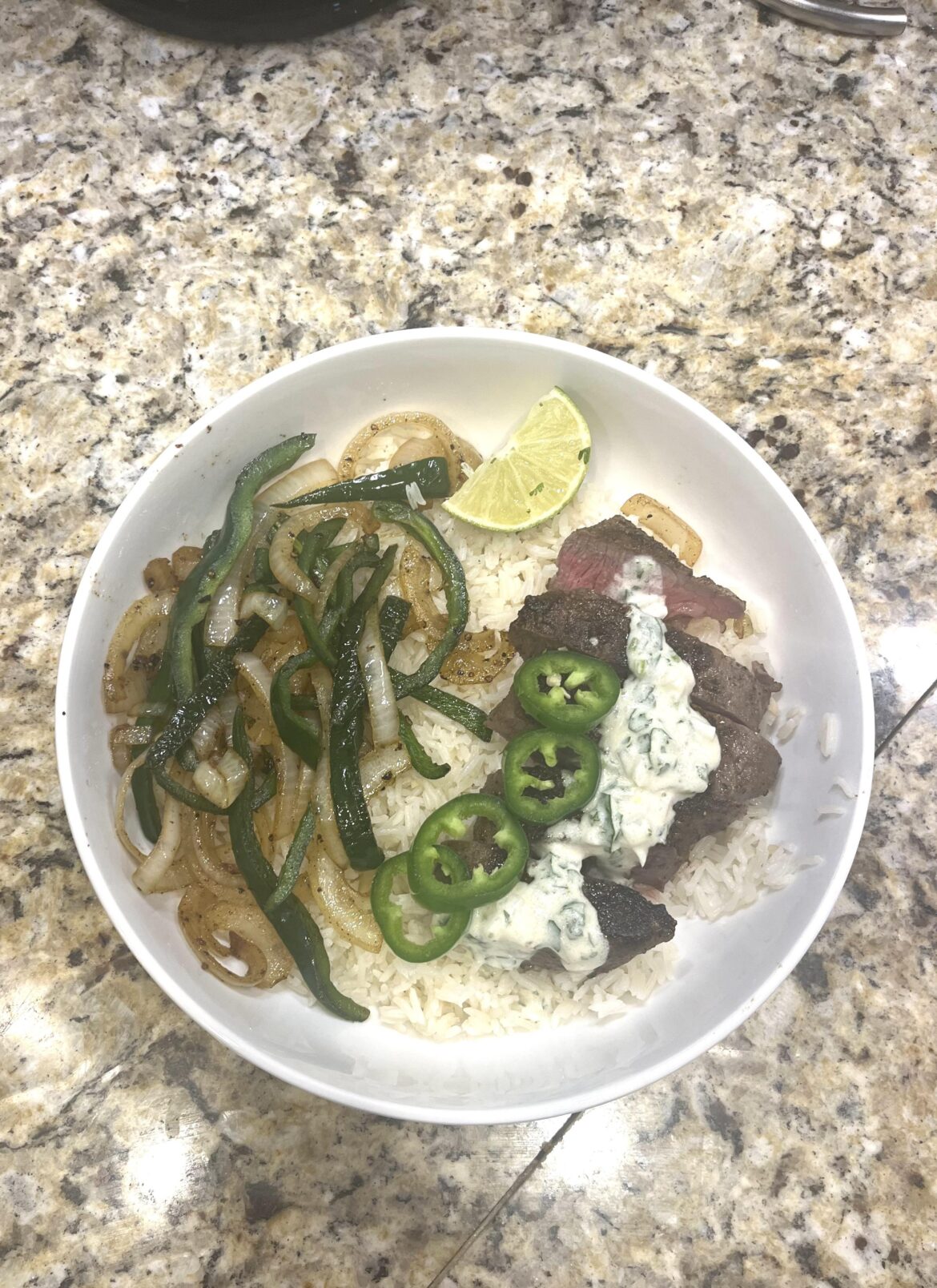 Creamy Cilantro Steak Bowls