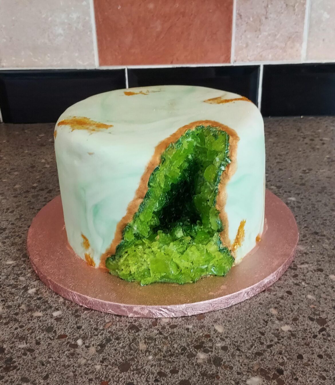 Geode Emerald anniversary cake