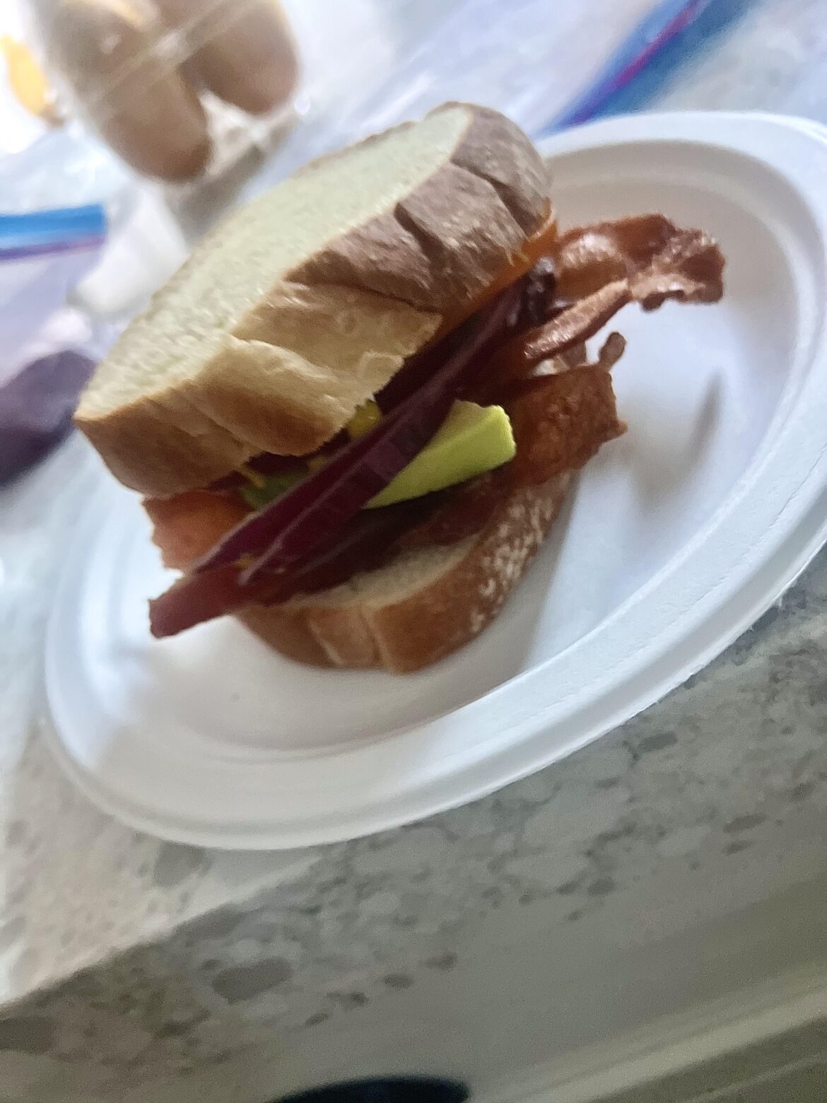 BLT (-L, Add Red Onion, Avocado, Mustard Never Mayo, Never Toasted)