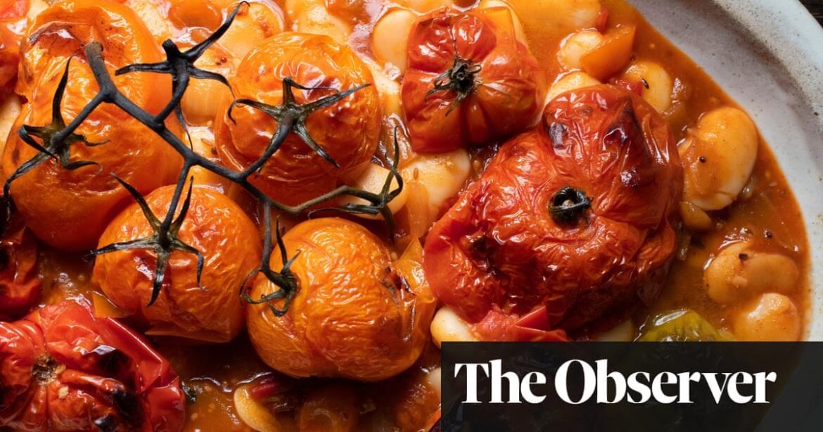 Roast tomatoes, butter beans and gochujang. Yum!!!