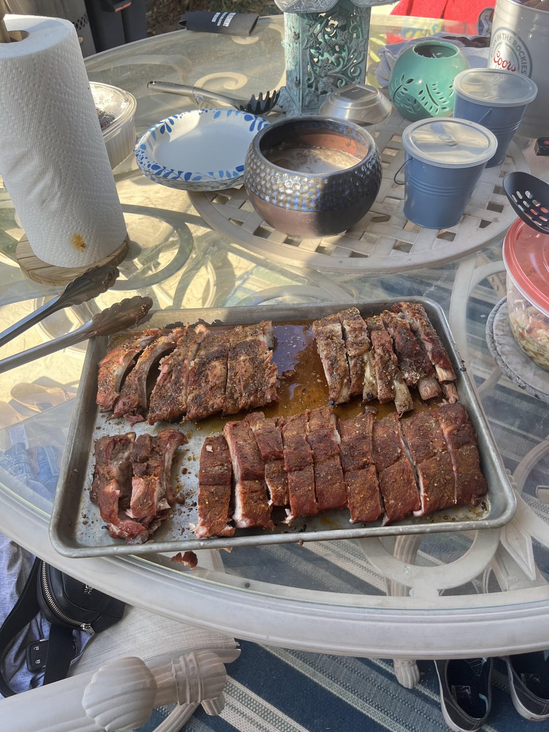 Spare ribs on the Traeger Dining and Cooking